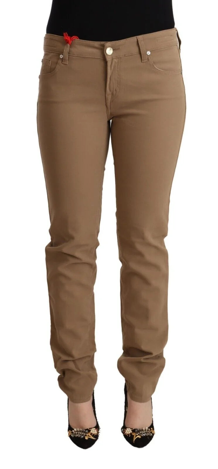 Jacob Cohen Brown Cotton Stretch Mid Waist Skinny Pants - W31 - Trousers