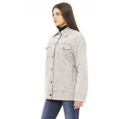 Jacob Cohen Gray Cotton Women Jacket - IT48|XXL - Trucker Jackets