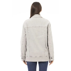 Jacob Cohen Gray Cotton Women Jacket - IT48|XXL - Trucker Jackets