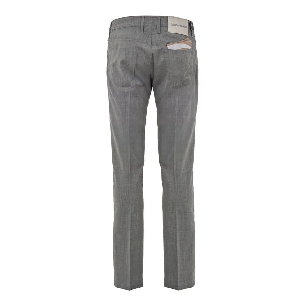 Jacob Cohen Gray Wool Pant - W32 - Trousers