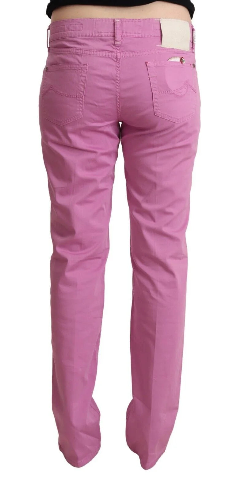 Jacob Cohen Pink Cotton Low Waist Denim Tapered Jeans - W33 - Jeans