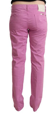 Jacob Cohen Pink Cotton Low Waist Denim Tapered Jeans - W33 - Jeans