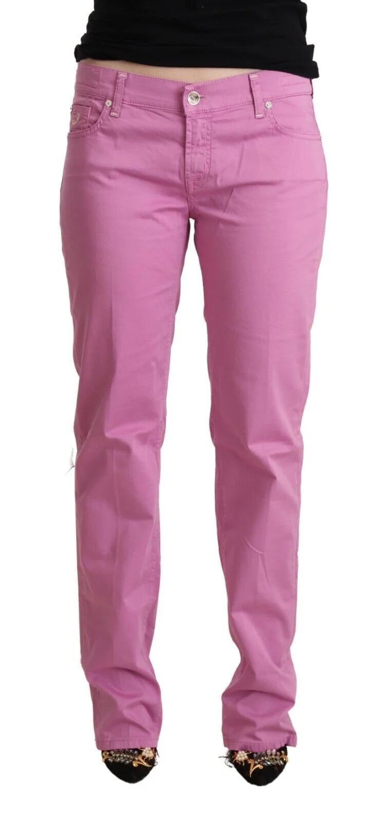 Jacob Cohen Pink Cotton Low Waist Denim Tapered Jeans - W33 - Jeans