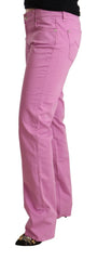 Jacob Cohen Pink Cotton Low Waist Denim Tapered Jeans - W33 - Jeans