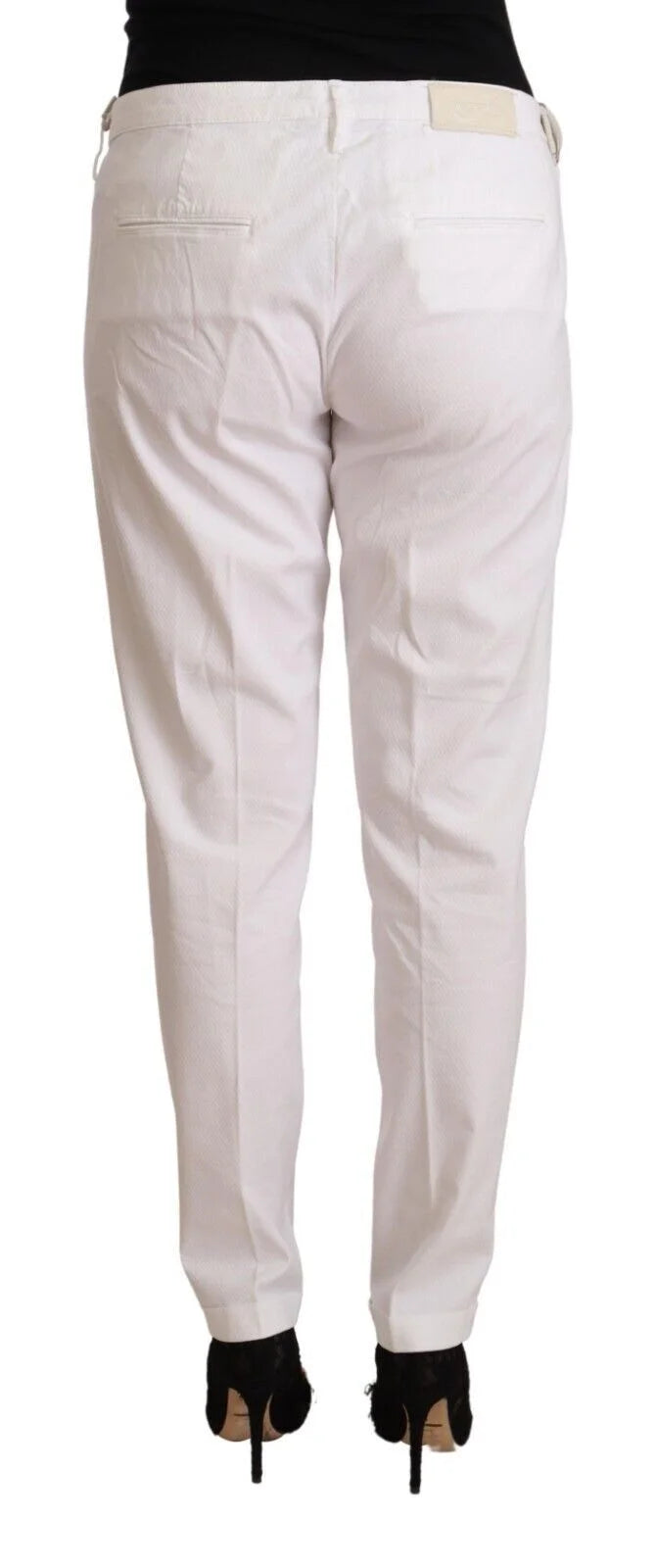 Jacob Cohen White Mid Waist Tapered Birgitte Pants - W31 - Trousers