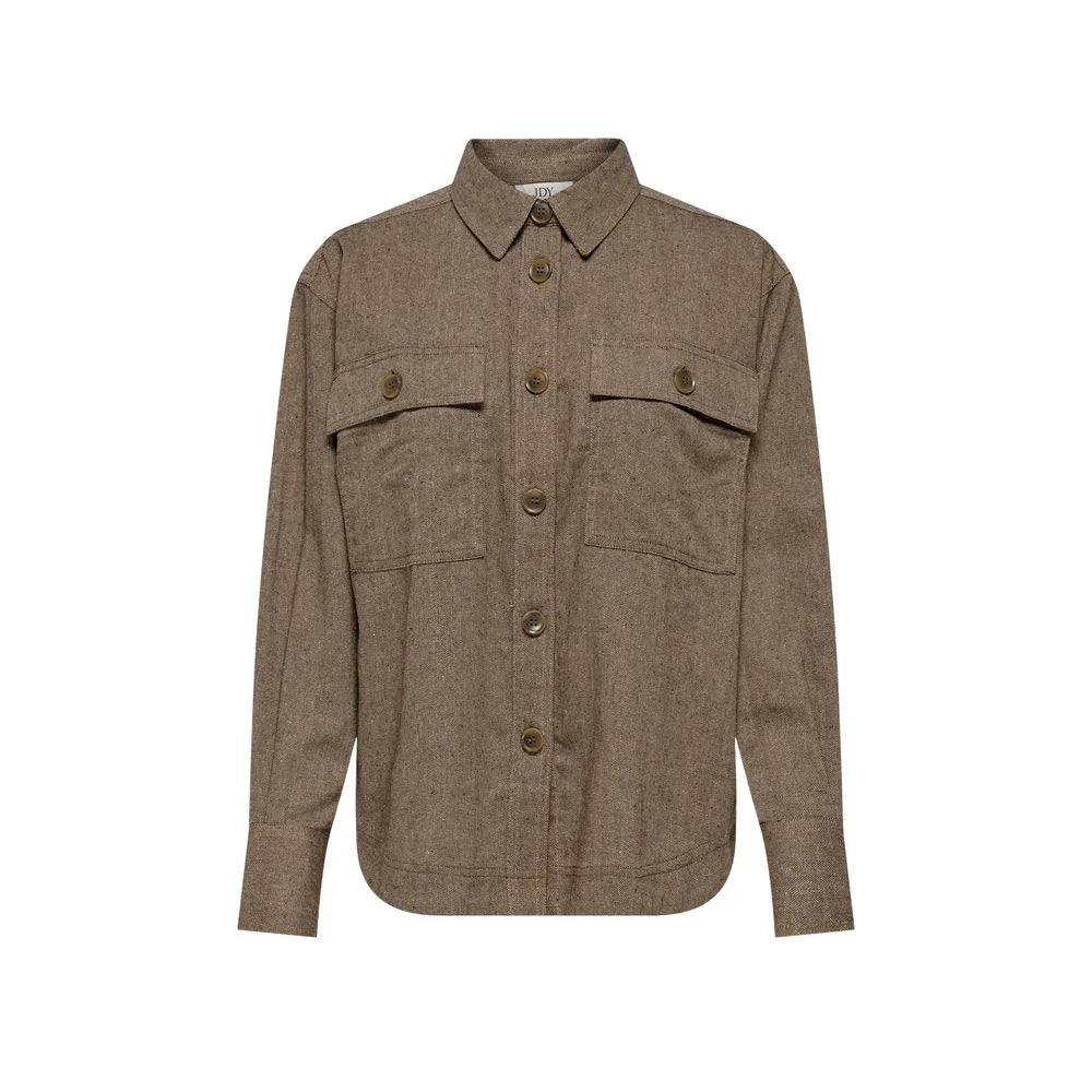 Jacqueline De Yong Beige Recycled Cotton Shirt - Shirts