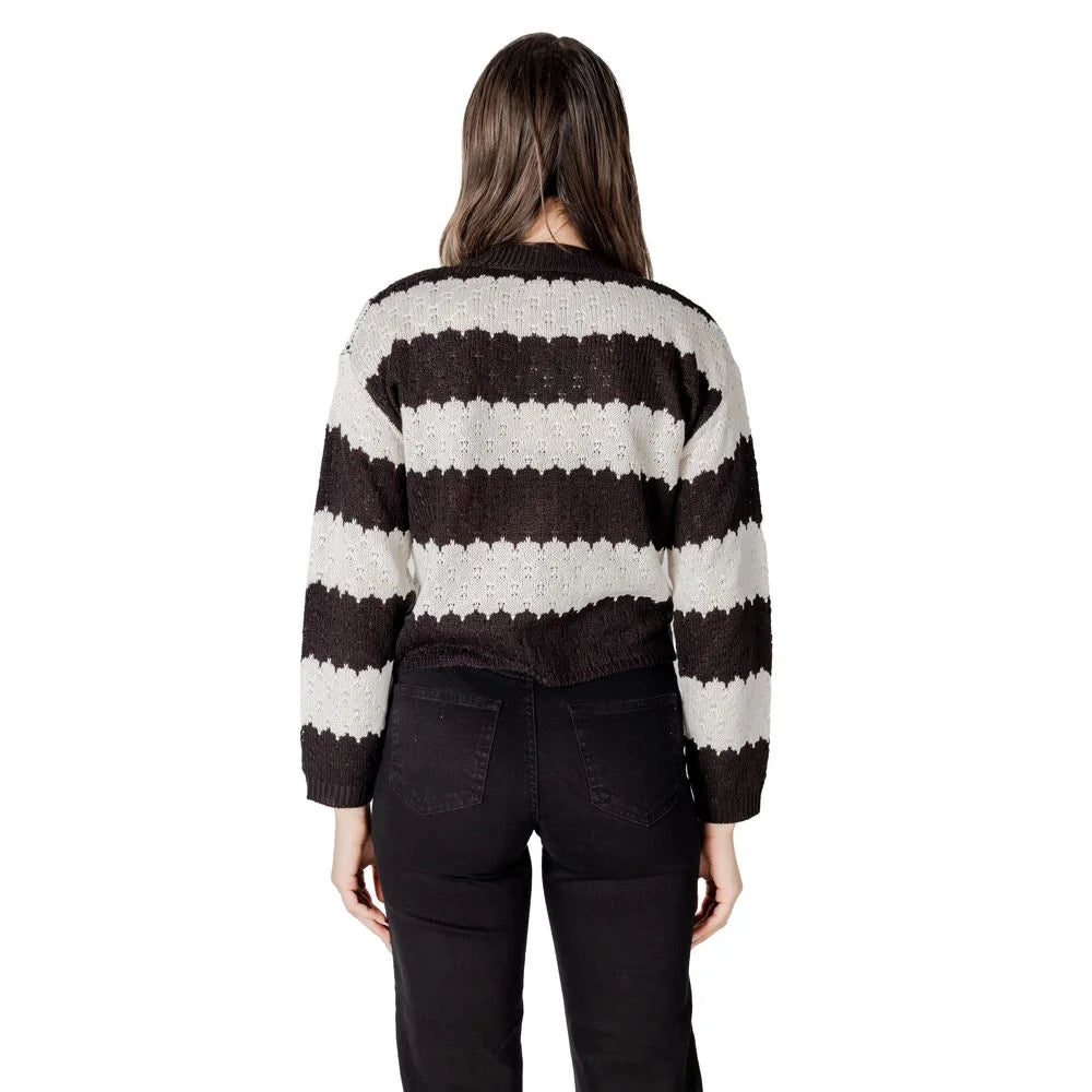 Jacqueline De Yong Black And White Marabou Cardigan - IT42|M - Cardigans