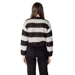 Jacqueline De Yong Black And White Marabou Cardigan - IT42|M - Cardigans