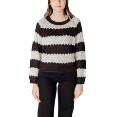 Jacqueline De Yong Black And White Marabou Sweater - Sweaters