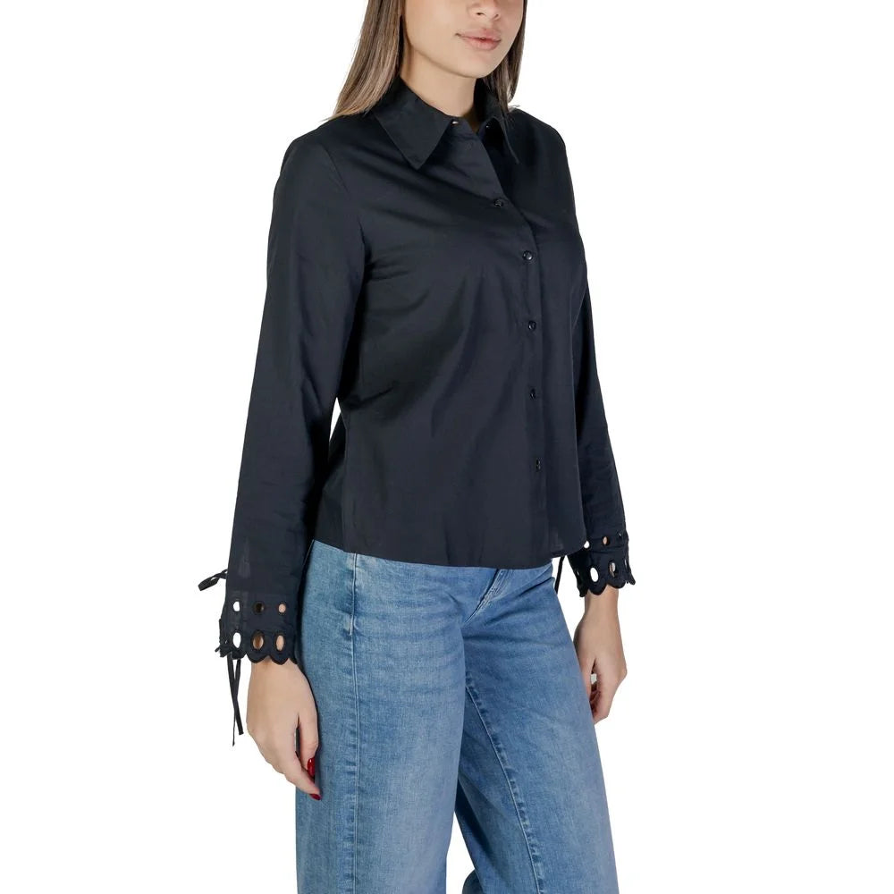 Jacqueline De Yong Black Cotton Shirt - Shirts