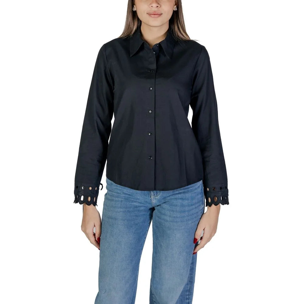 Jacqueline De Yong Black Cotton Shirt - Shirts