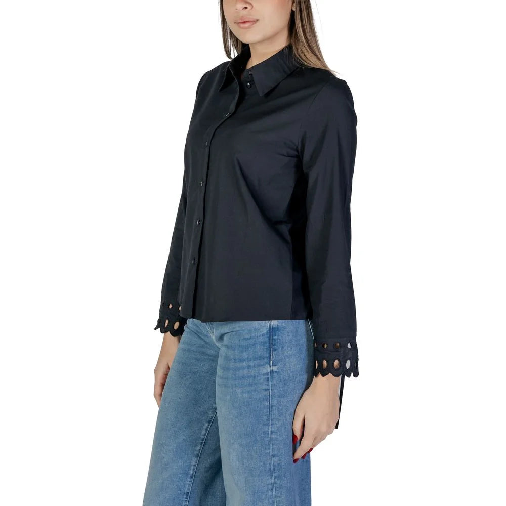 Jacqueline De Yong Black Cotton Shirt - Shirts