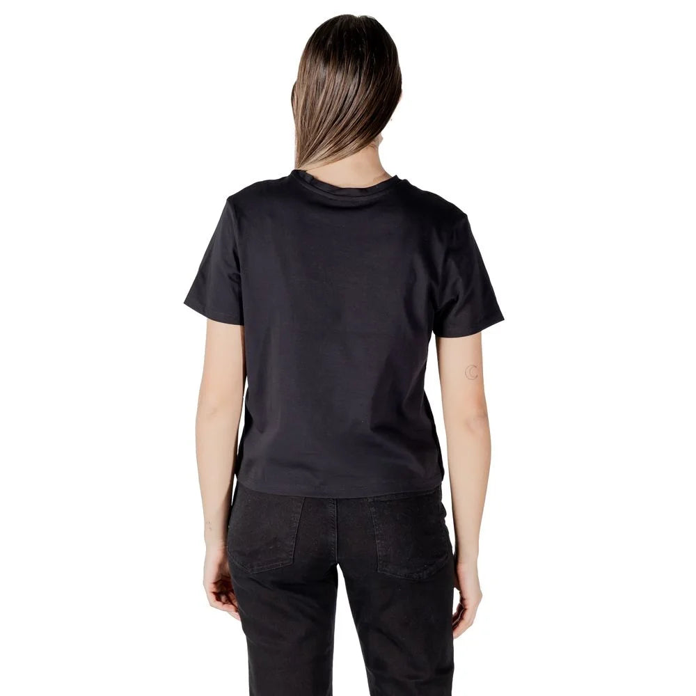 Jacqueline De Yong Black Cotton T-Shirt - T-Shirts