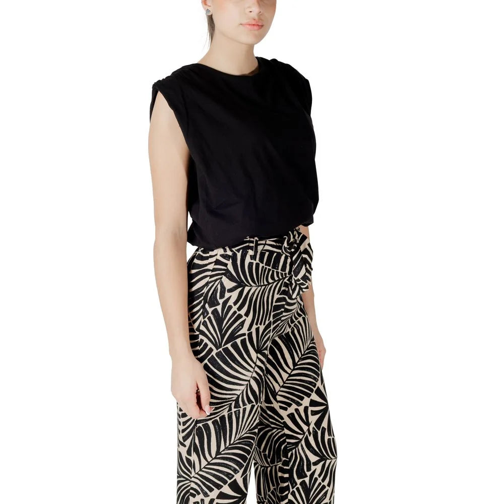 Jacqueline De Yong Black Cotton Top - Tank Tops