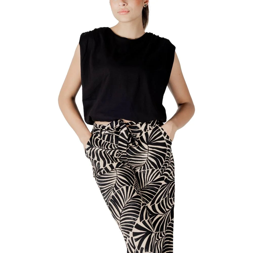 Jacqueline De Yong Black Cotton Top - Tank Tops