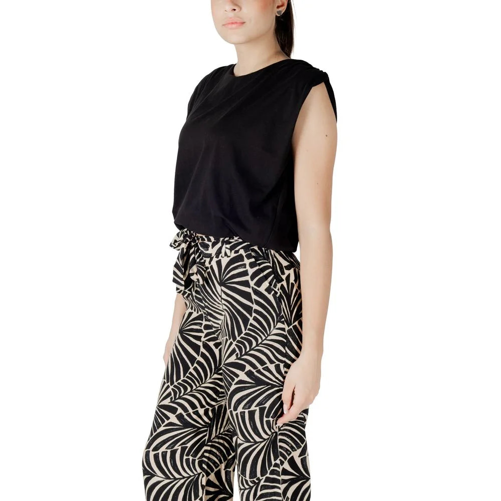 Jacqueline De Yong Black Cotton Top - Tank Tops