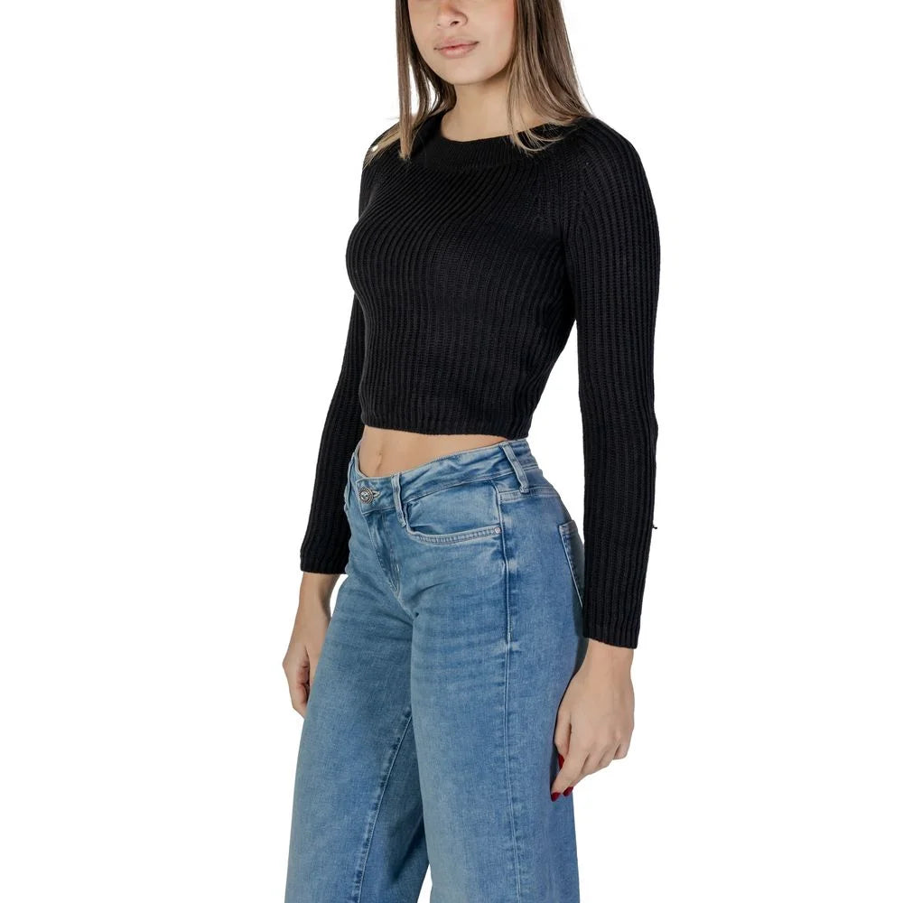 Jacqueline De Yong Black Marabou Sportswear - Sweaters