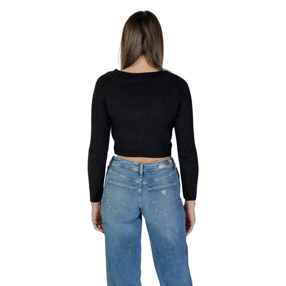 Jacqueline De Yong Black Marabou Sportswear - Sweaters