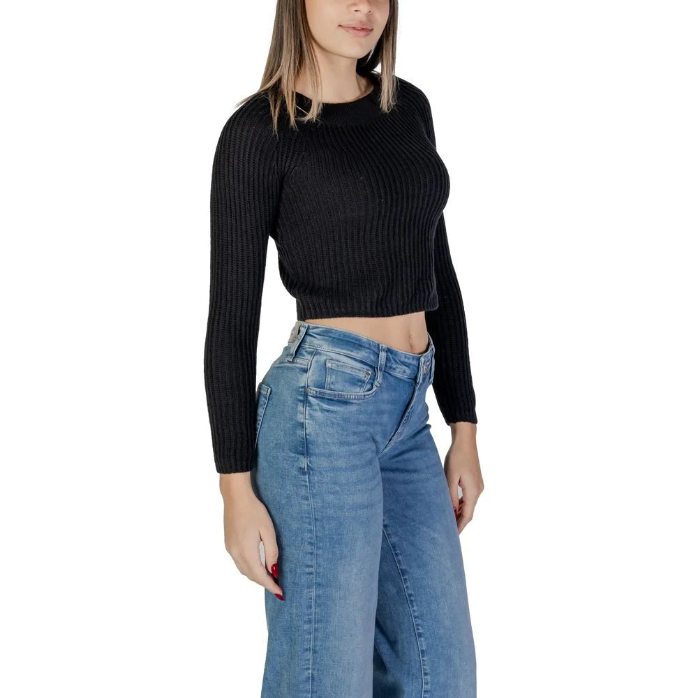 Jacqueline De Yong Black Marabou Sportswear - Sweaters