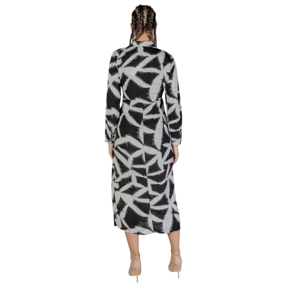 Jacqueline De Yong Black Recycled Polyester Long - Dresses