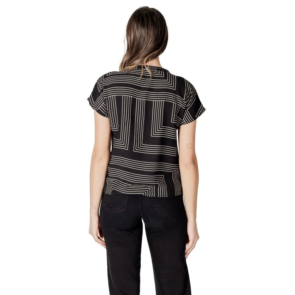 Jacqueline De Yong Black Viscose T-Shirt - IT42|M - T-Shirts
