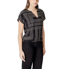 Jacqueline De Yong Black Viscose T-Shirt - IT42|M - T-Shirts