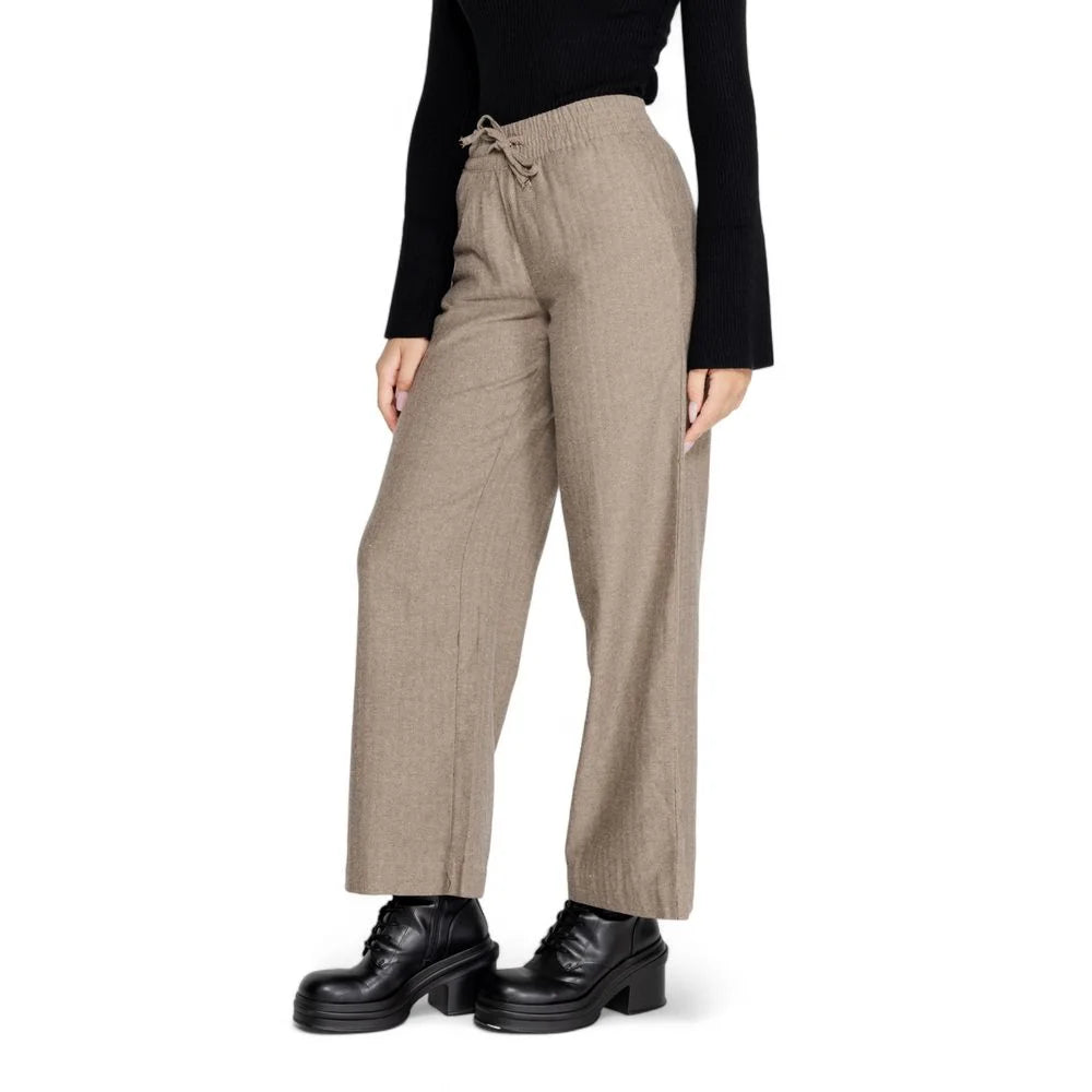 Jacqueline De Yong Brown Cotton Pant - M/32 - Trousers