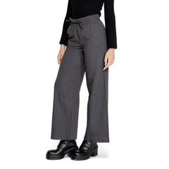 Jacqueline De Yong Gray Cotton Pant - Trousers