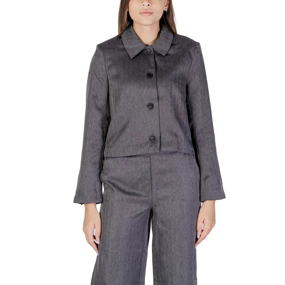 Jacqueline De Yong Gray Polyester Blazer - Coats & Jackets