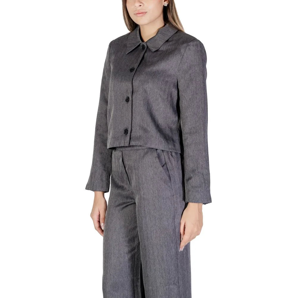 Jacqueline De Yong Gray Polyester Blazer - Coats & Jackets