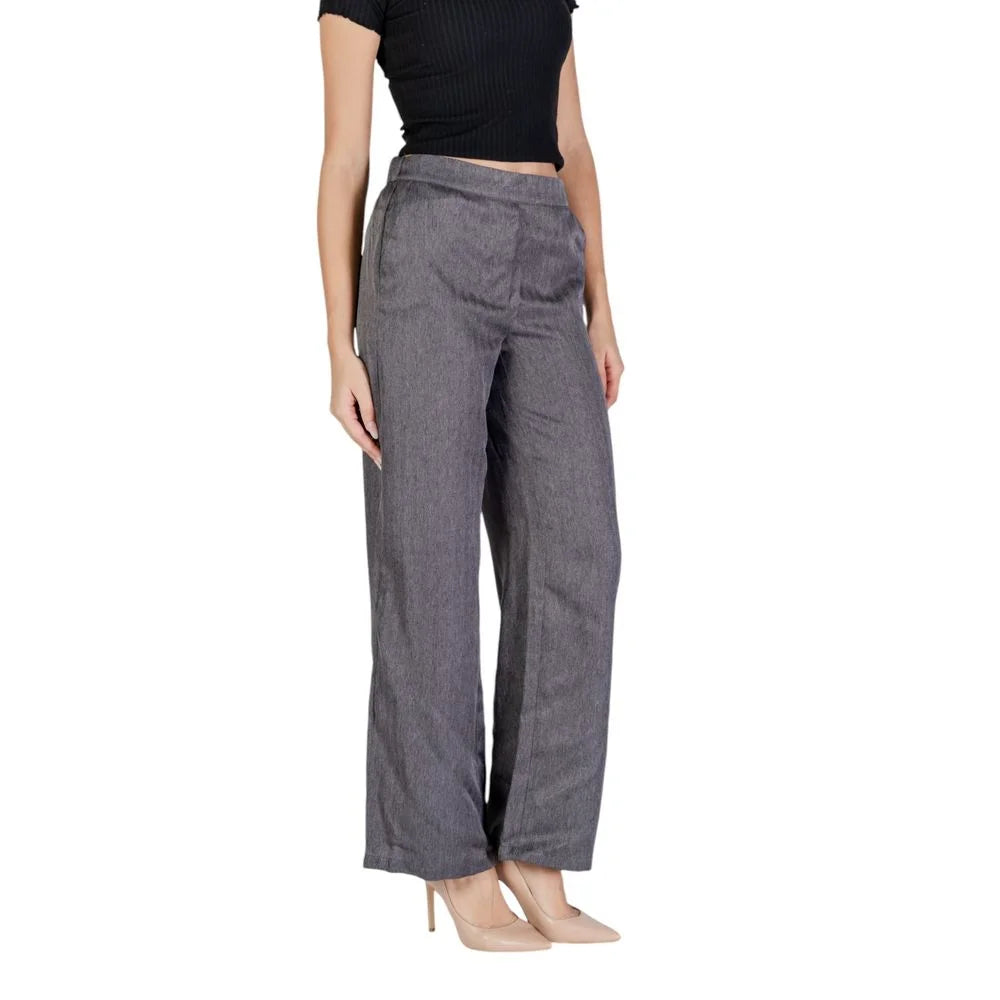 Jacqueline De Yong Gray Polyester Pant - Trousers