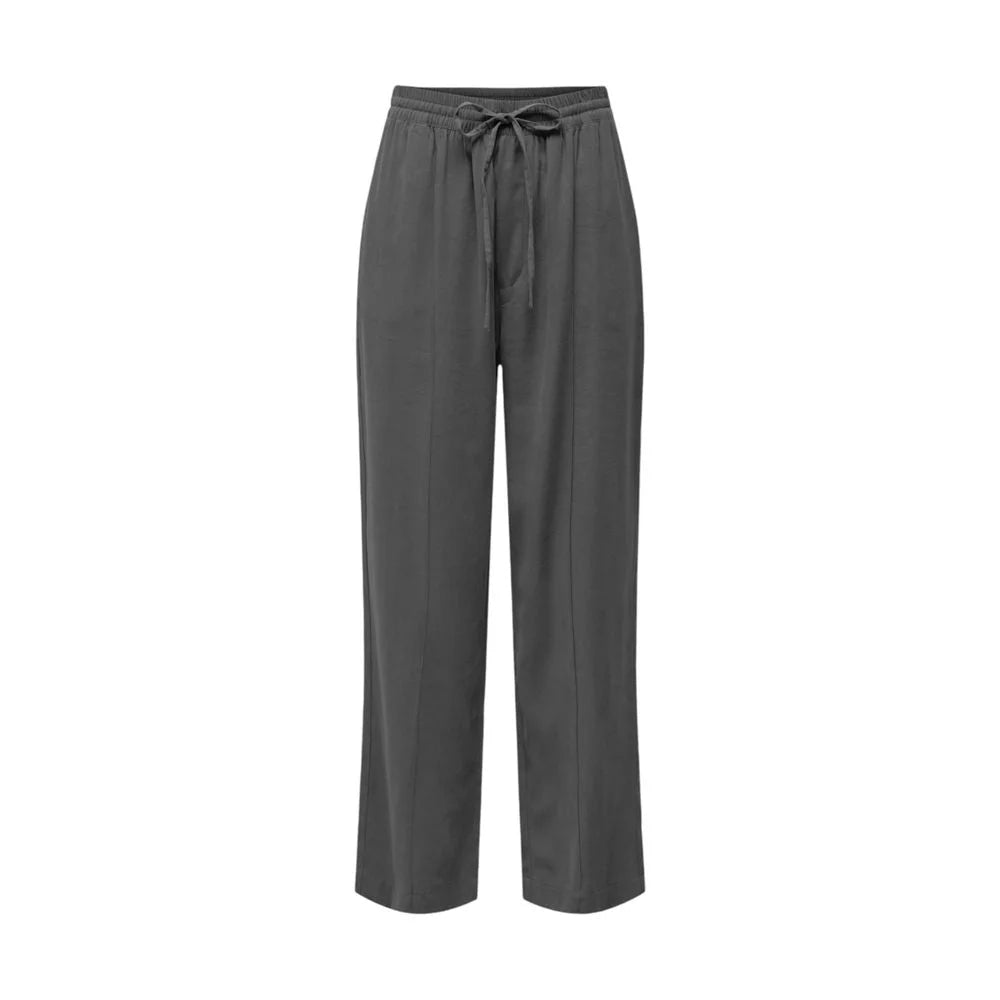 Jacqueline De Yong Gray Viscose Pant - L/32 - Trousers