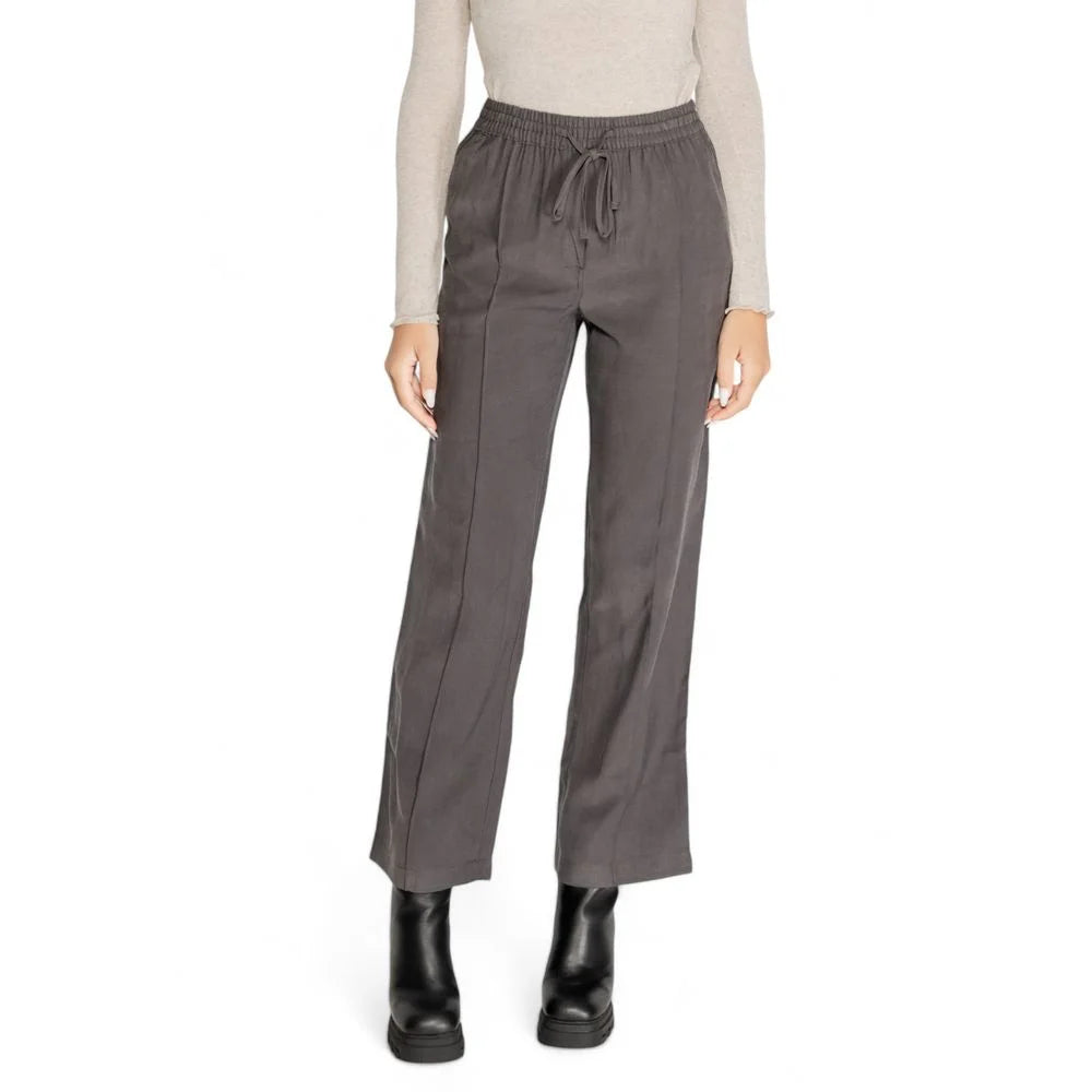 Jacqueline De Yong Gray Viscose Pant - L/32 - Trousers