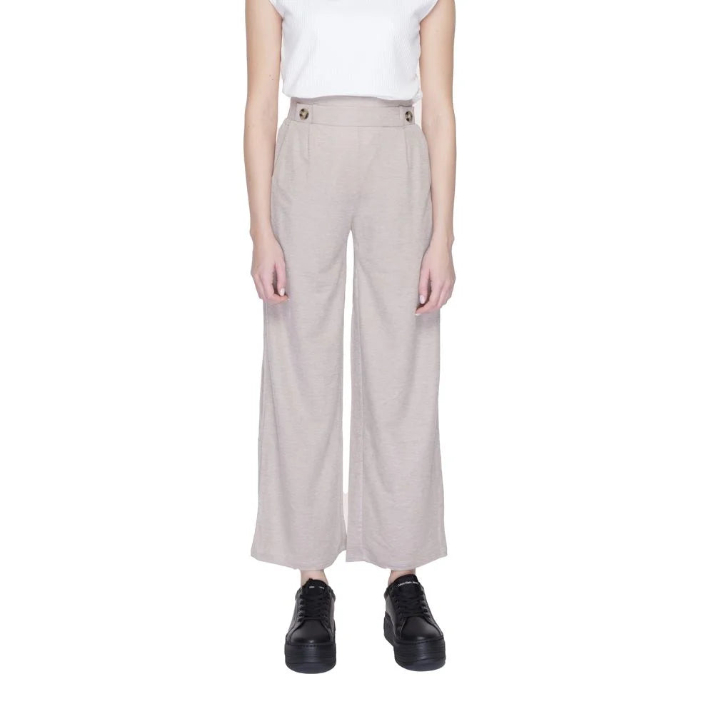 Jacqueline De Yong Gray Viscose Pant - Trousers