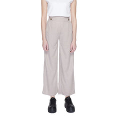 Jacqueline De Yong Gray Viscose Pant - Trousers