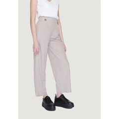 Jacqueline De Yong Gray Viscose Pant - Trousers