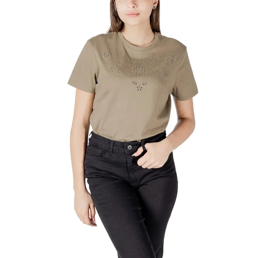Jacqueline De Yong Green Cotton T-Shirt - IT42|M - T-Shirts