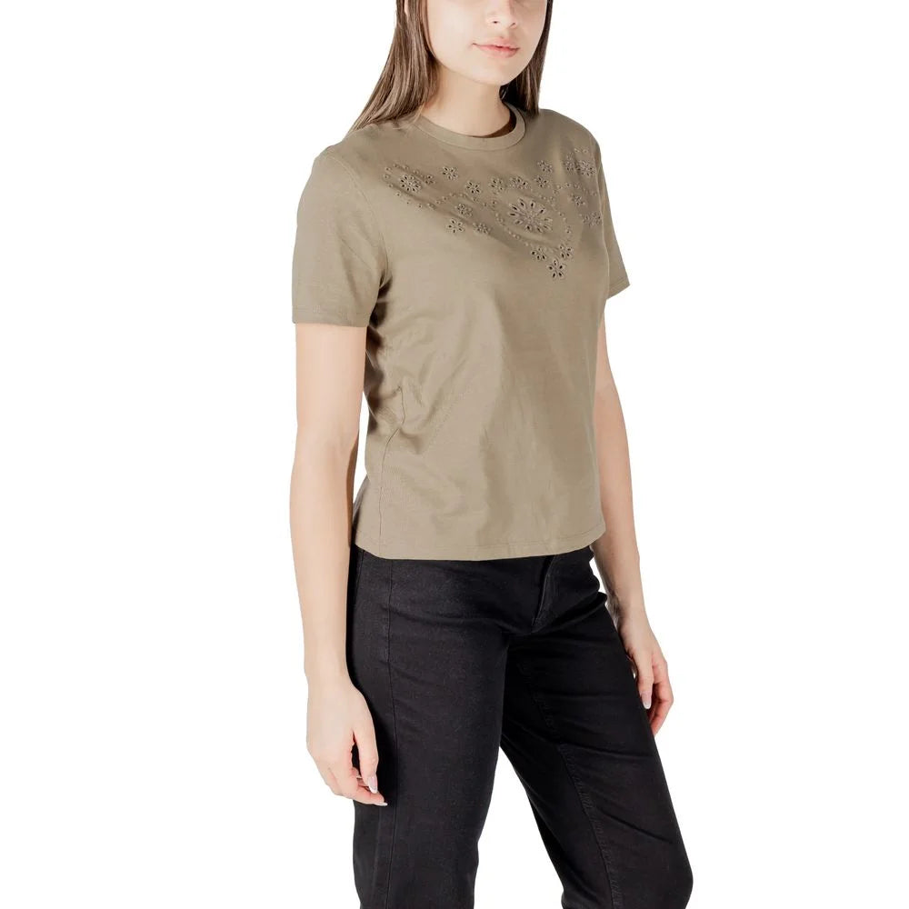 Jacqueline De Yong Green Cotton T-Shirt - IT42|M - T-Shirts