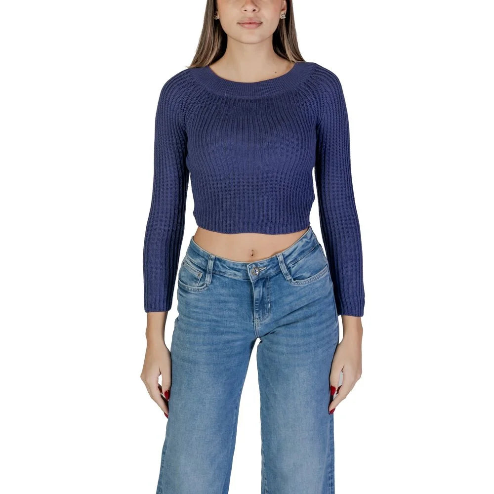 Jacqueline De Yong Light Blue Marabou Sportswear - Sweaters