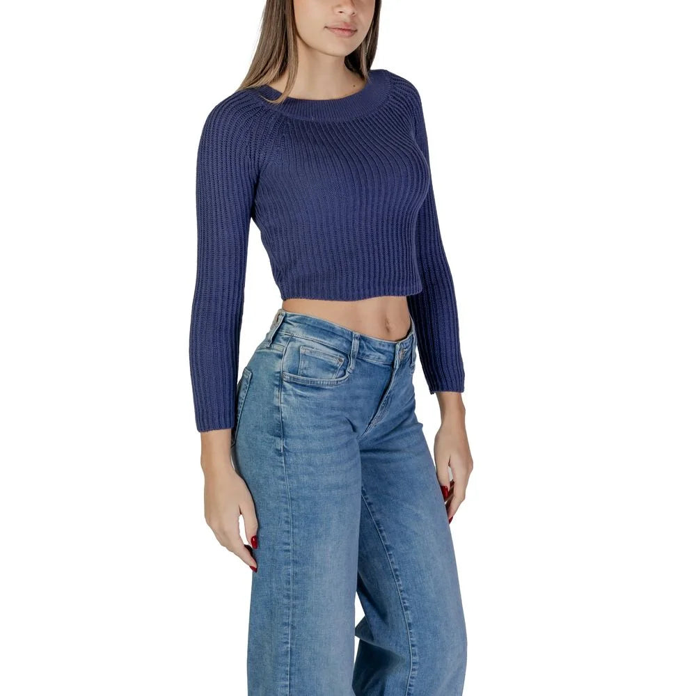 Jacqueline De Yong Light Blue Marabou Sportswear - Sweaters