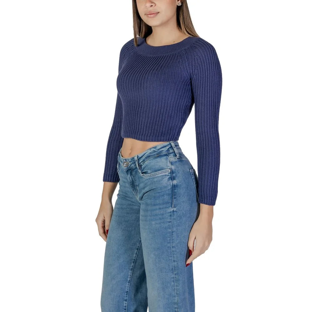 Jacqueline De Yong Light Blue Marabou Sportswear - Sweaters