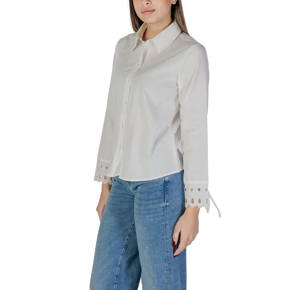 Jacqueline De Yong White Cotton Blouse - Shirts