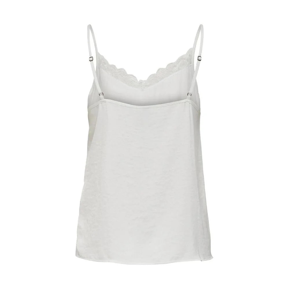 Jacqueline De Yong White Polyester Tank Top - Tank Tops