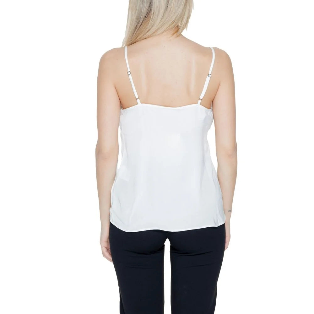 Jacqueline De Yong White Polyester Tank Top - Tank Tops