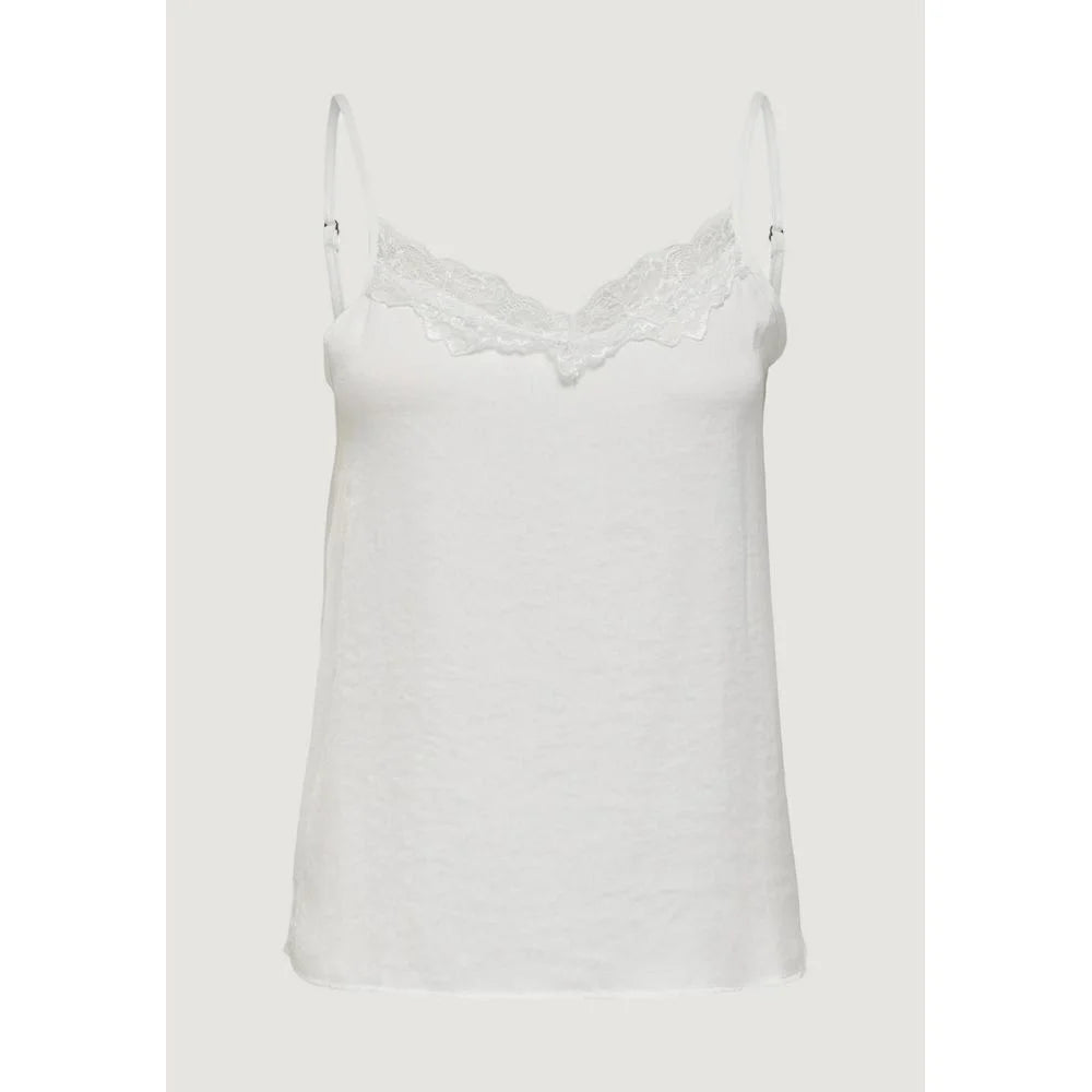 Jacqueline De Yong White Polyester Tank Top - Tank Tops