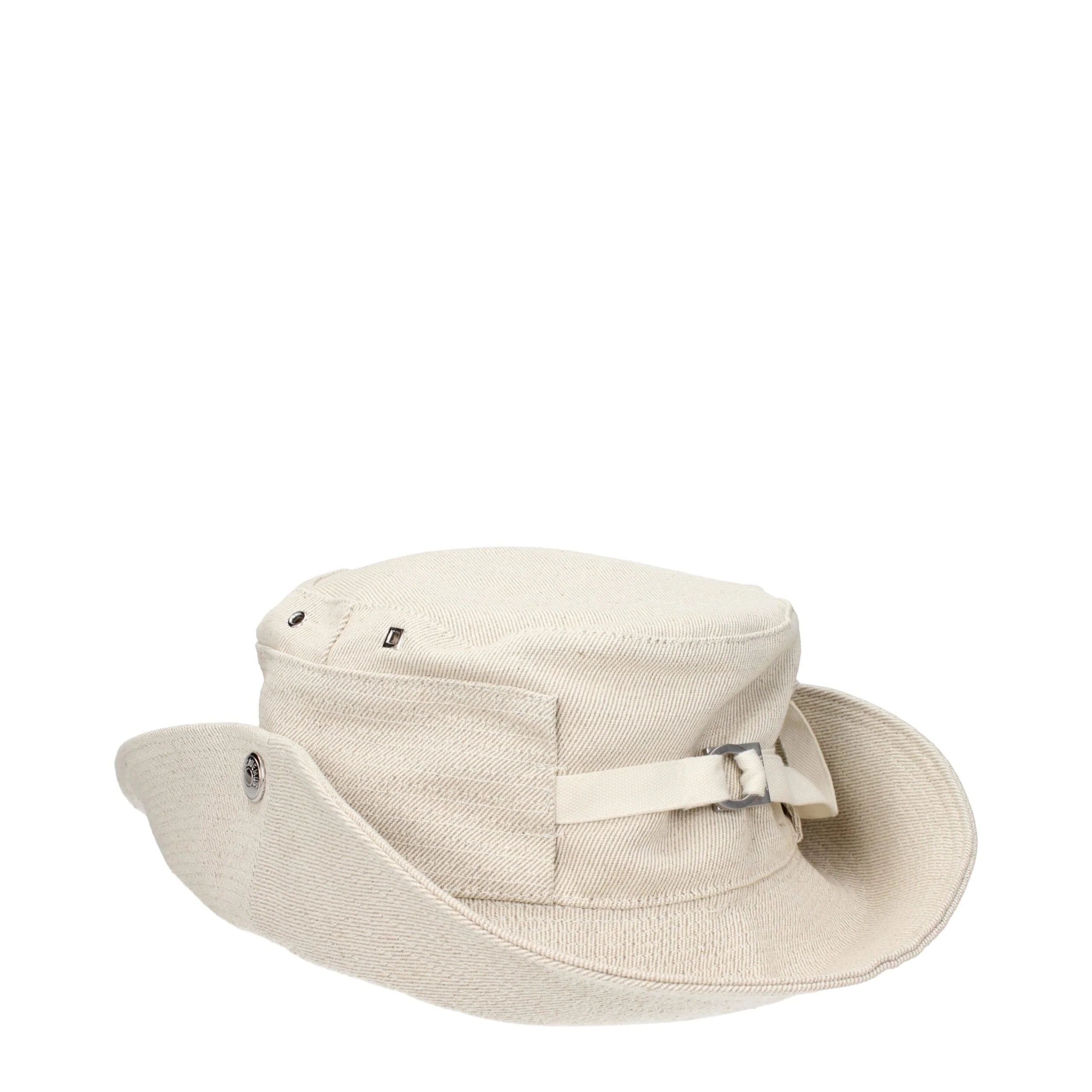 Jacquemus Beige Linen Bucket Hats - 60 cm|XL