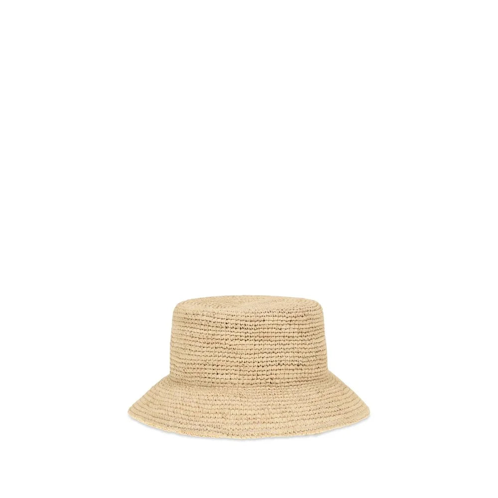 Jacquemus Beige Raffia Bucket Hat - 58 cm|M