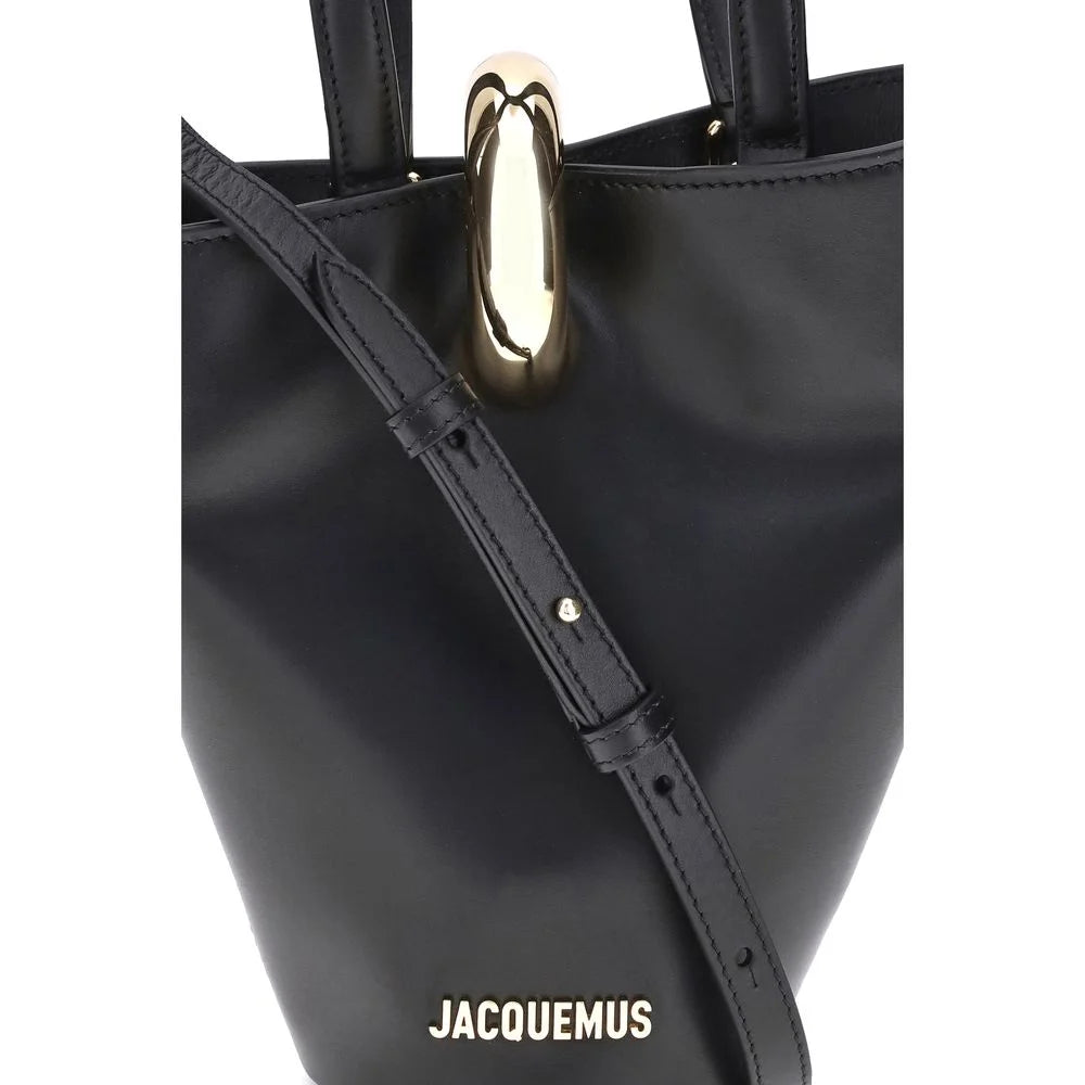 Jacquemus Τσάντα Ώμου από Δέρμα Τελεθίου Bos Taurus Μαύρου Χρώματος