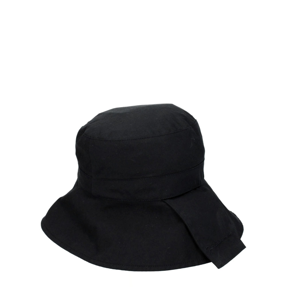 Jacquemus Black Cotton Bucket Hats - 58 cm|M