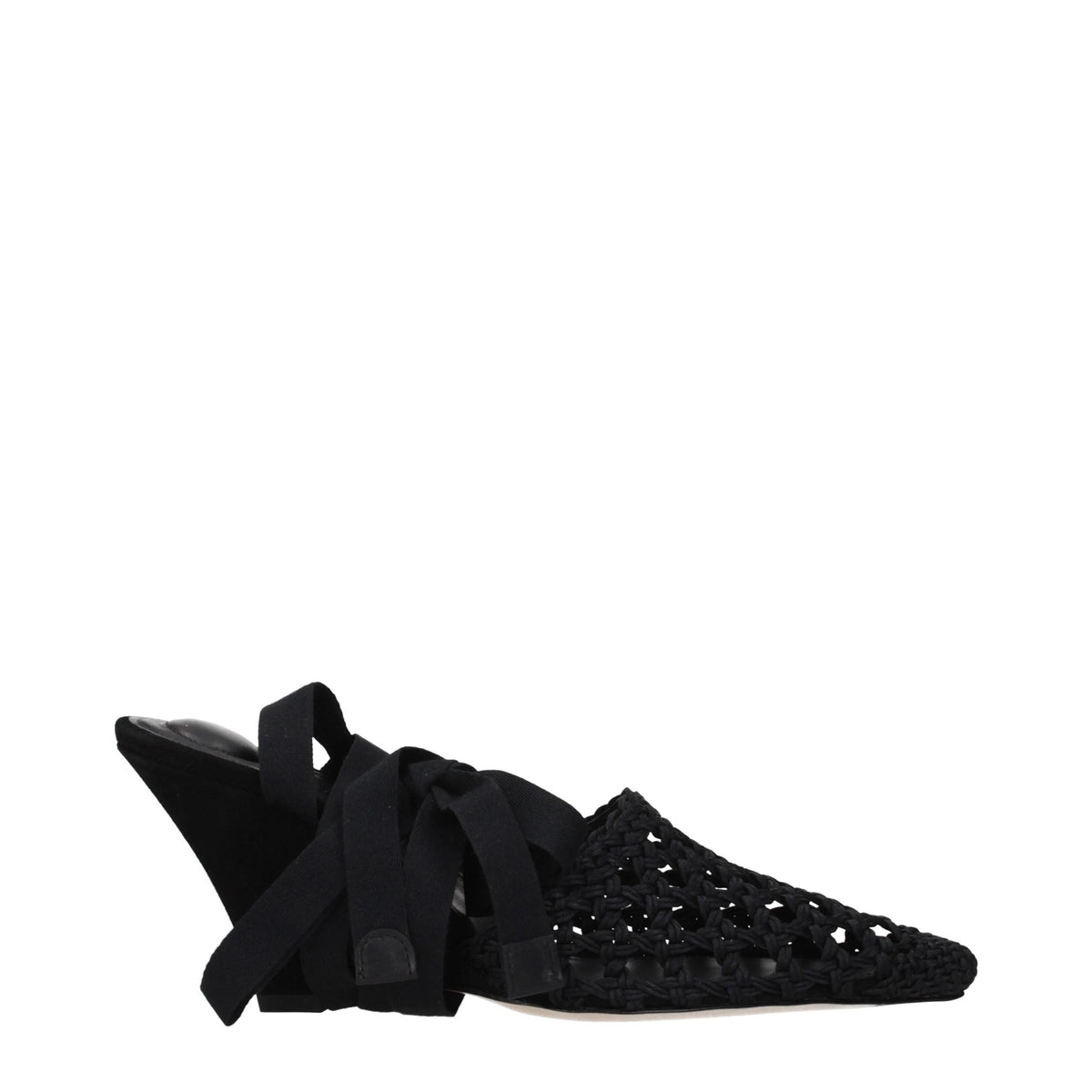 Jacquemus Black Fabric Strap-On Sandals